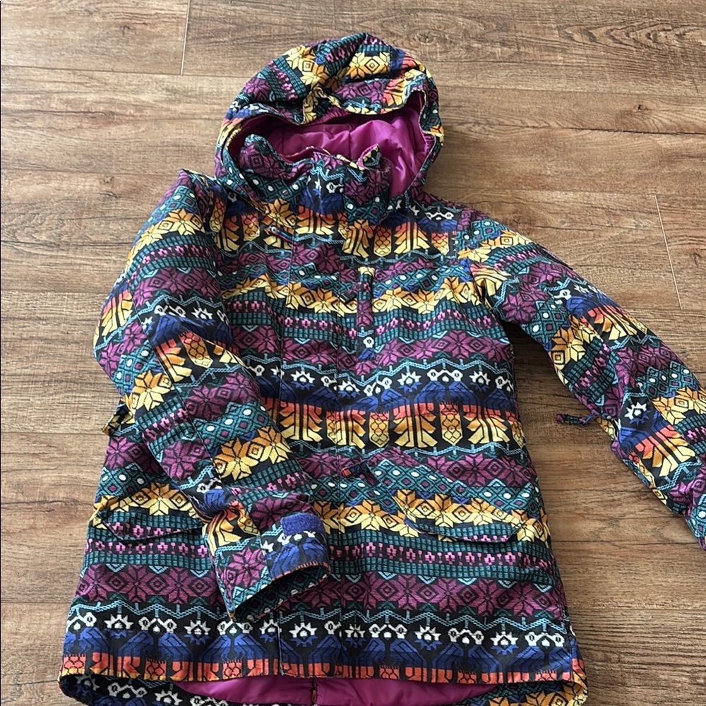 Colorful Patterned Hooded Jacket